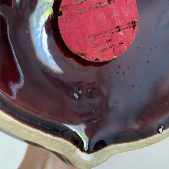 Vintage Hull Pottery Piggy Bank - Brown and Blue Glaze - Excellent Condition - Picture 3 of 7